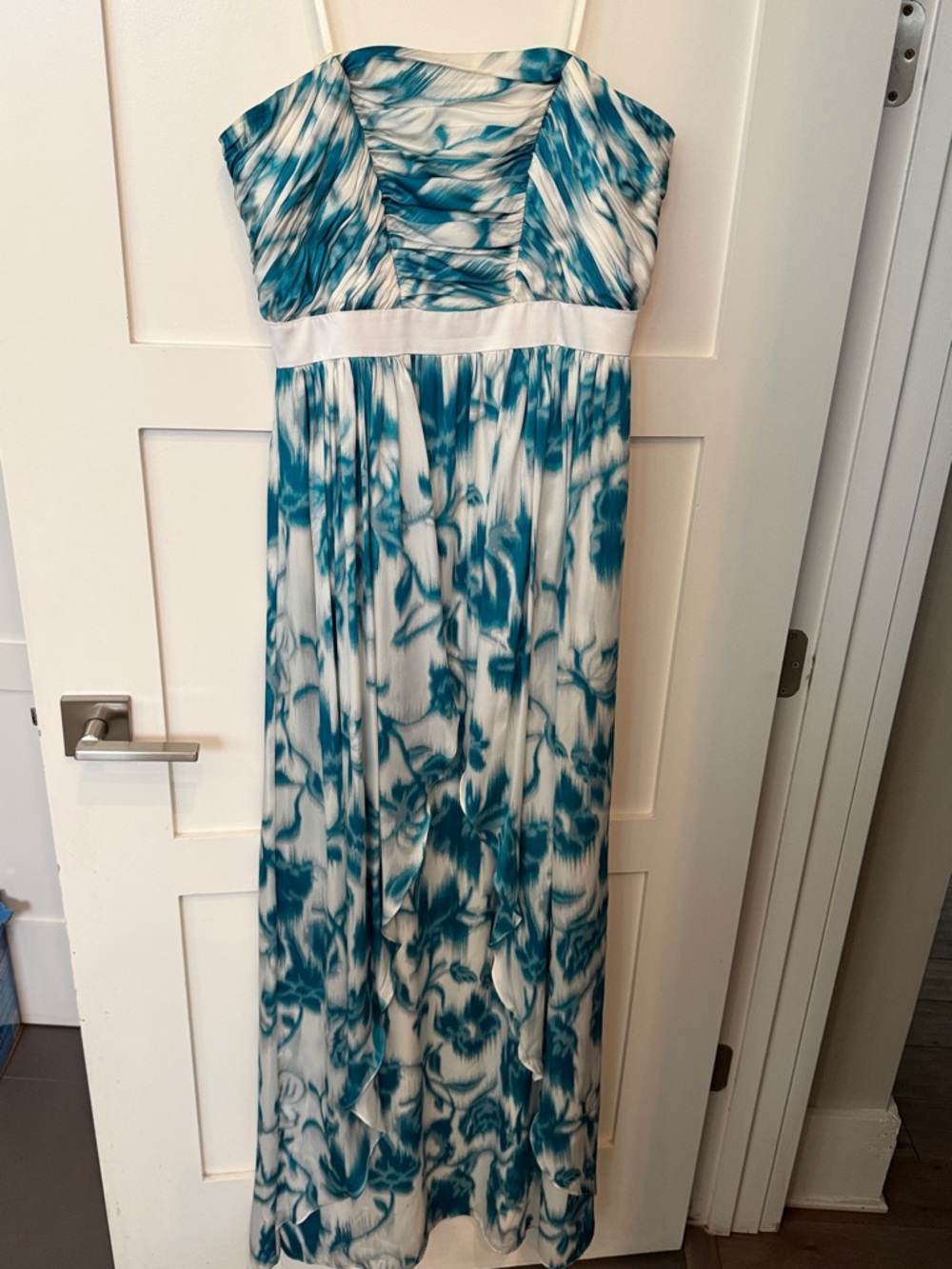 Max & Cleo Teal and White Printed Maxi Dress